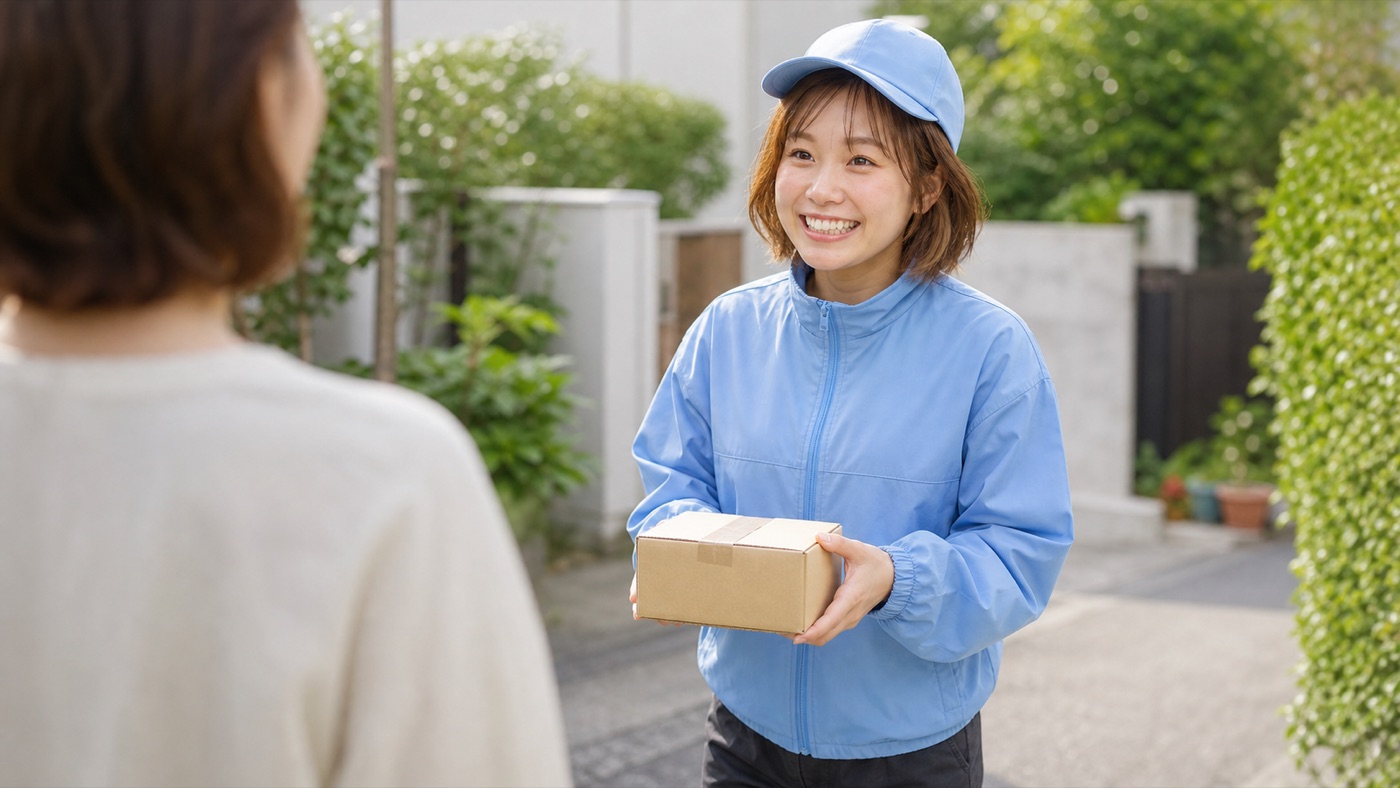 荷物を届けるドライバー