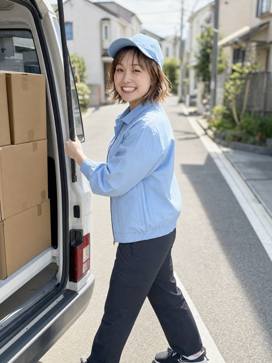 荷物を積み込むドライバー